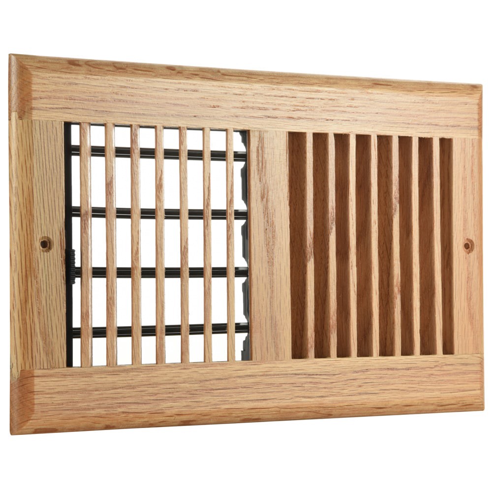 slide 2 of 6, allen + roth 10-in x 6-in 2-way Wood Light Oak Sidewall/Ceiling Register, 1 ct