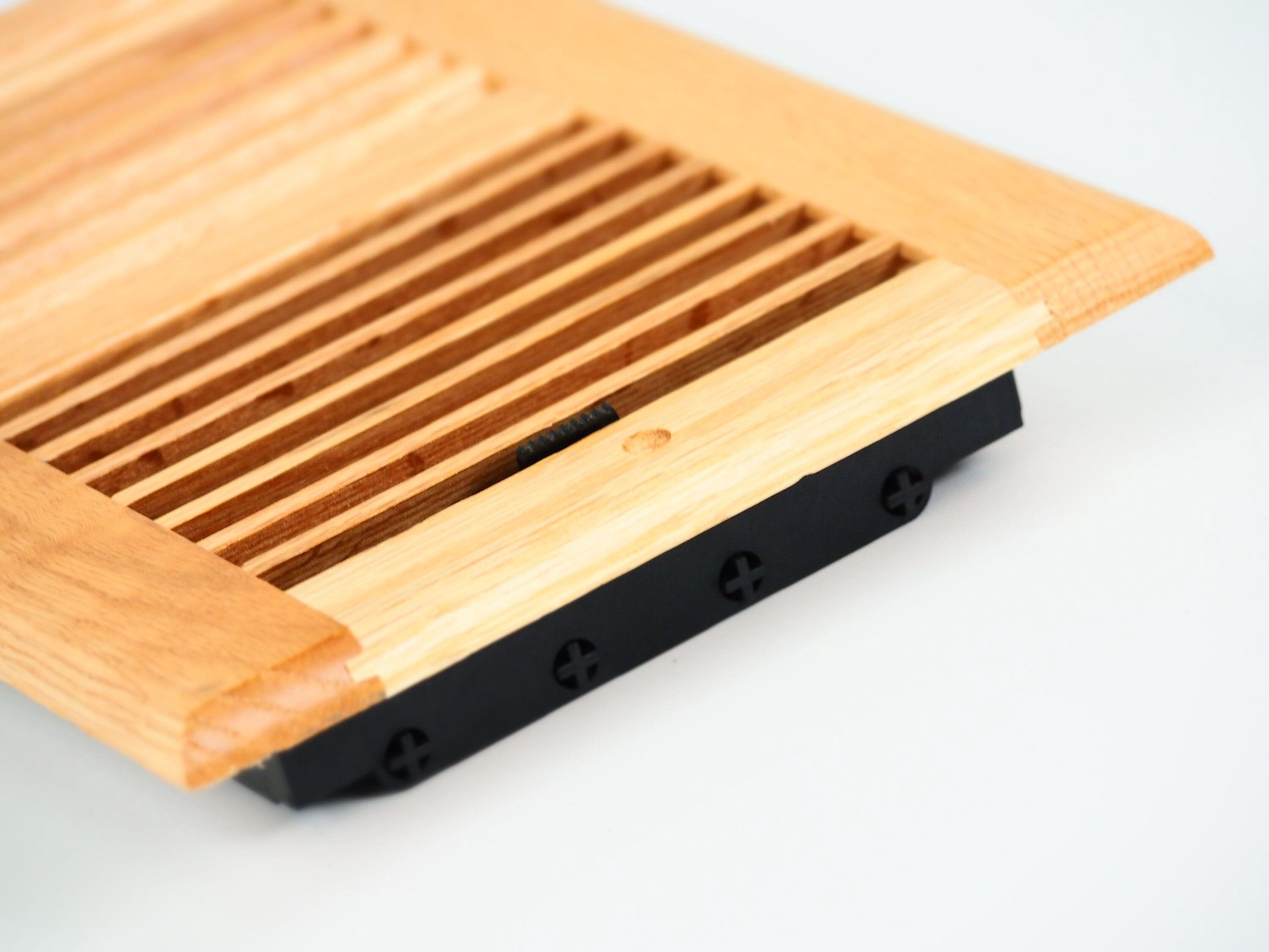 slide 4 of 6, allen + roth 10-in x 6-in 2-way Wood Light Oak Sidewall/Ceiling Register, 1 ct