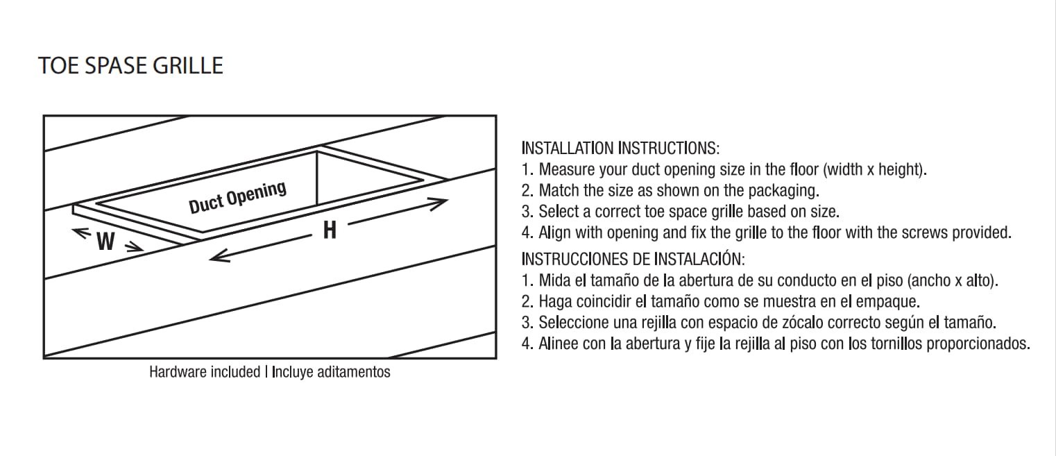 slide 5 of 6, RELIABILT 12-in x 2-in Steel White Toe space Grille, 1 ct