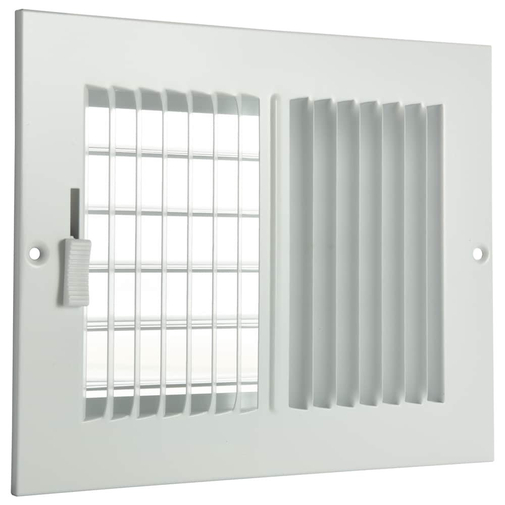 slide 2 of 6, RELIABILT 10-in x 6-in 2-way Steel White Sidewall/Ceiling Register, 1 ct