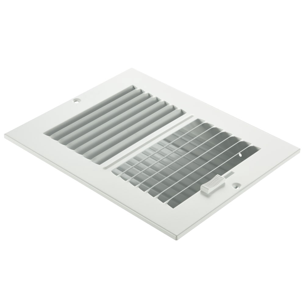 slide 3 of 6, RELIABILT 10-in x 6-in 2-way Steel White Sidewall/Ceiling Register, 1 ct
