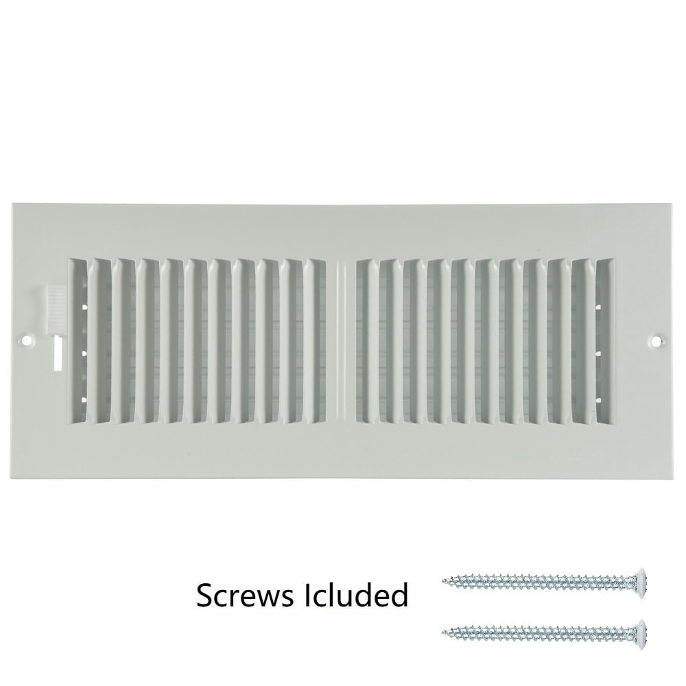 slide 6 of 6, RELIABILT 12-in x 4-in 2-way Steel White Sidewall/Ceiling Register, 1 ct