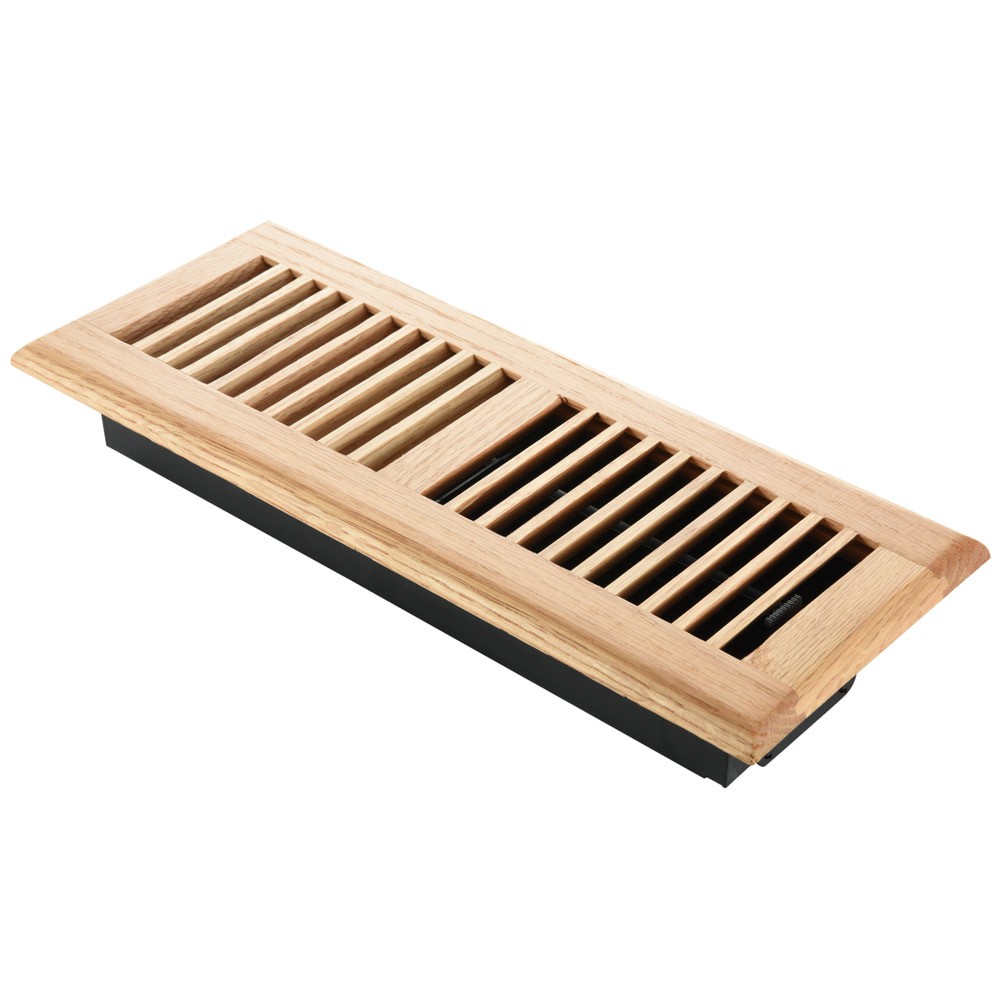 slide 3 of 6, allen + roth 4-in x 14-in 2-way Wood Light Oak Floor Register, 1 ct