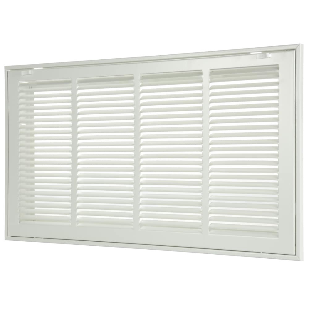 slide 3 of 6, RELIABILT 24-in x 12-in Steel White Sidewall/Ceiling Filter grille, 1 ct