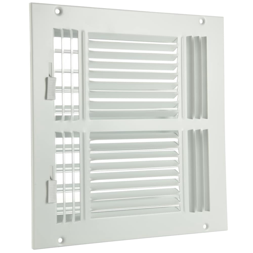 slide 3 of 6, RELIABILT 10-in x 10-in 4-way Steel White Sidewall/Ceiling Register, 1 ct