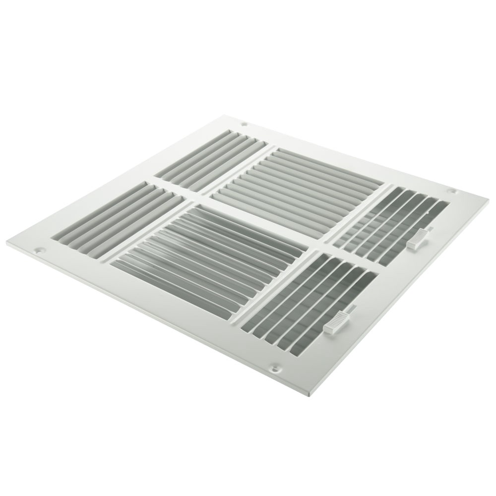 slide 4 of 6, RELIABILT 10-in x 10-in 4-way Steel White Sidewall/Ceiling Register, 1 ct