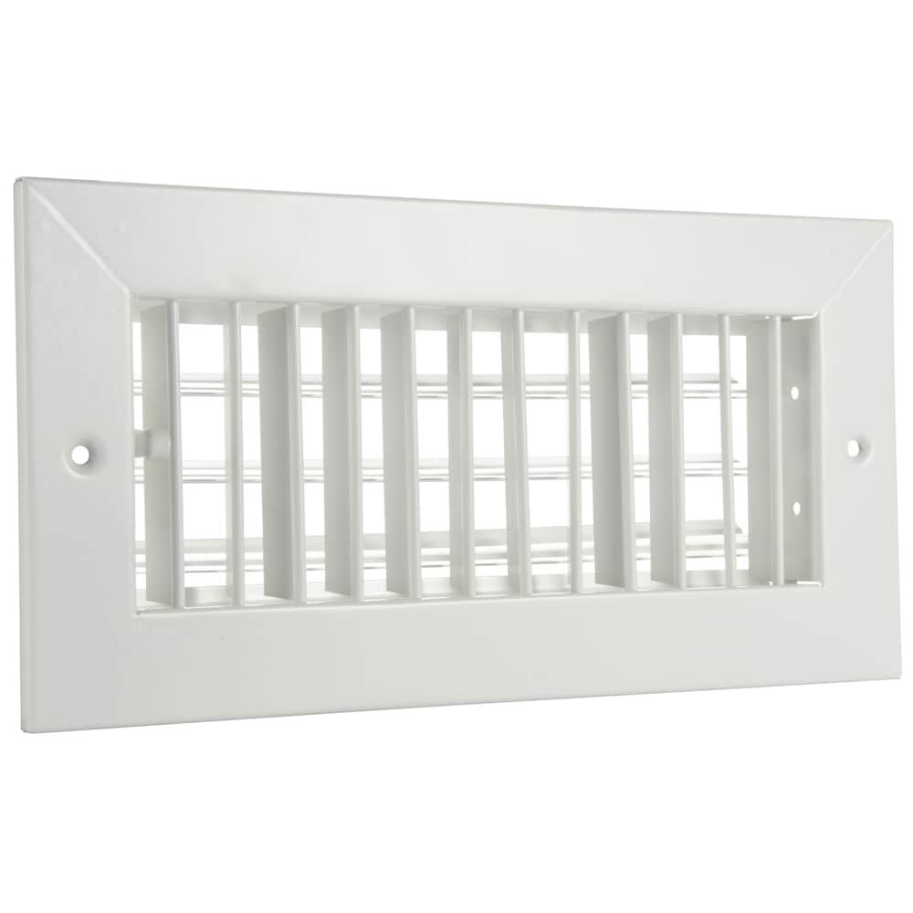 slide 3 of 6, RELIABILT 10-in x 4-in Adjustable Steel White Sidewall/Ceiling Register, 1 ct