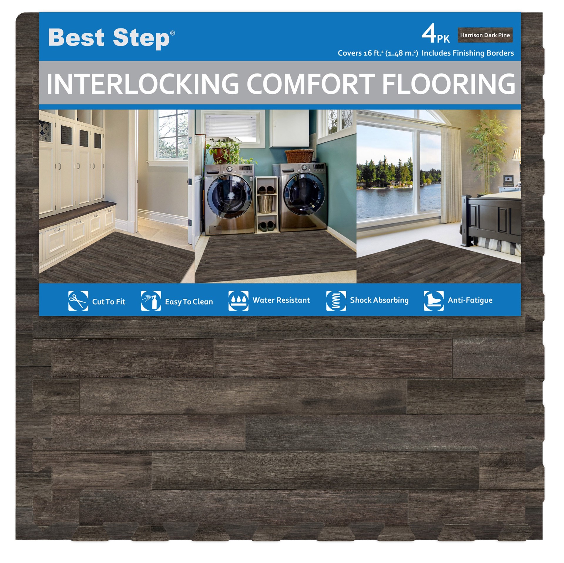 slide 3 of 6, Best Step 24-in W x 24-in L x 0.47-in T Interlocking Foam Gym Floor Tile ( 16-sq ft ) 4 -Pack, 1 ct