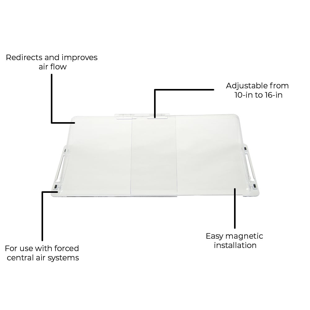 slide 2 of 6, RELIABILT 10.44-in x 5.69-in Adjustable Magnetic Mount Plastic Sidewall/Ceiling Air Deflector, 1 ct