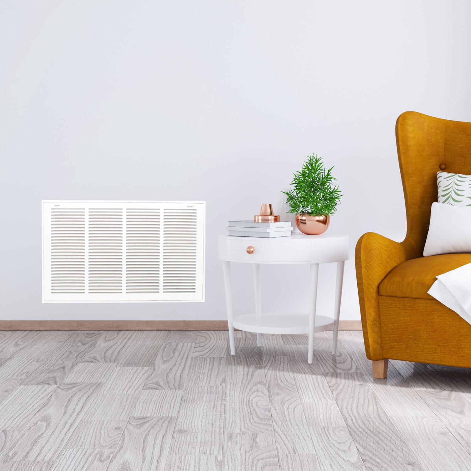 slide 5 of 6, RELIABILT 25-in x 14-in Steel White Sidewall/Ceiling Grille, 1 ct