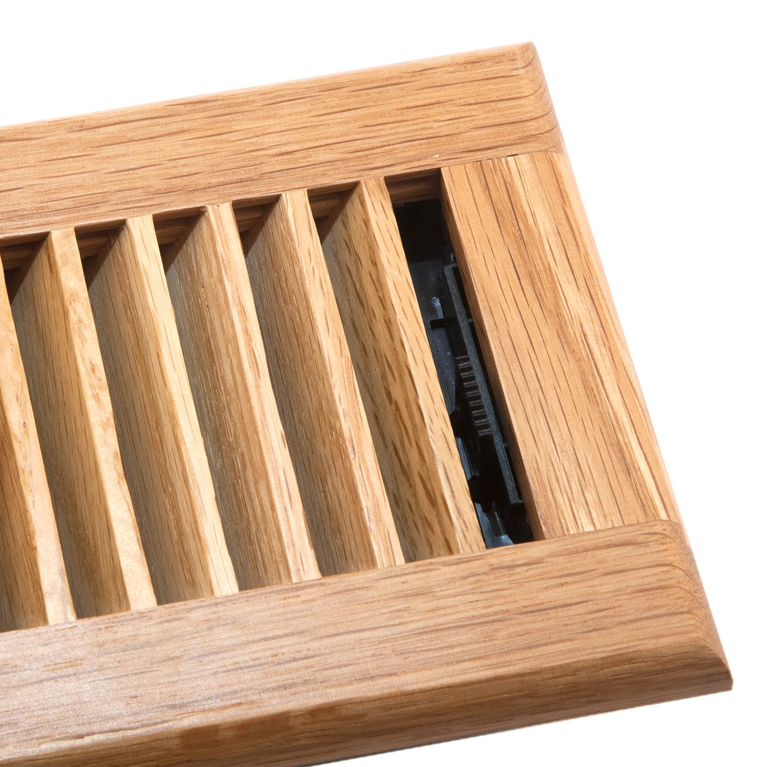 slide 3 of 6, allen + roth 4-in x 12-in 2-way Wood Light Oak Floor Register, 1 ct