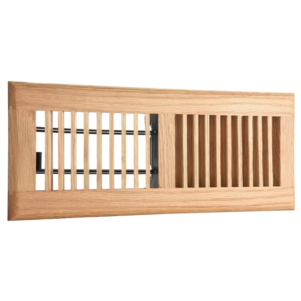 slide 4 of 6, allen + roth 4-in x 12-in 2-way Wood Light Oak Floor Register, 1 ct