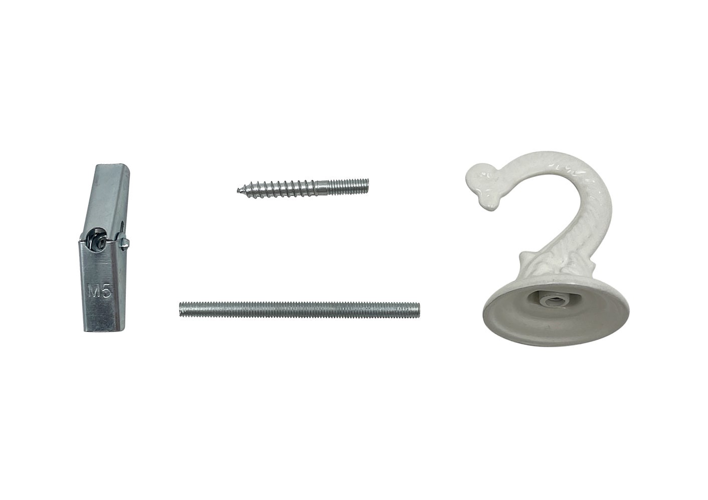 slide 6 of 6, Style Selections 1.5-in White Aluminum Traditional Plant hook(s), 1 ct