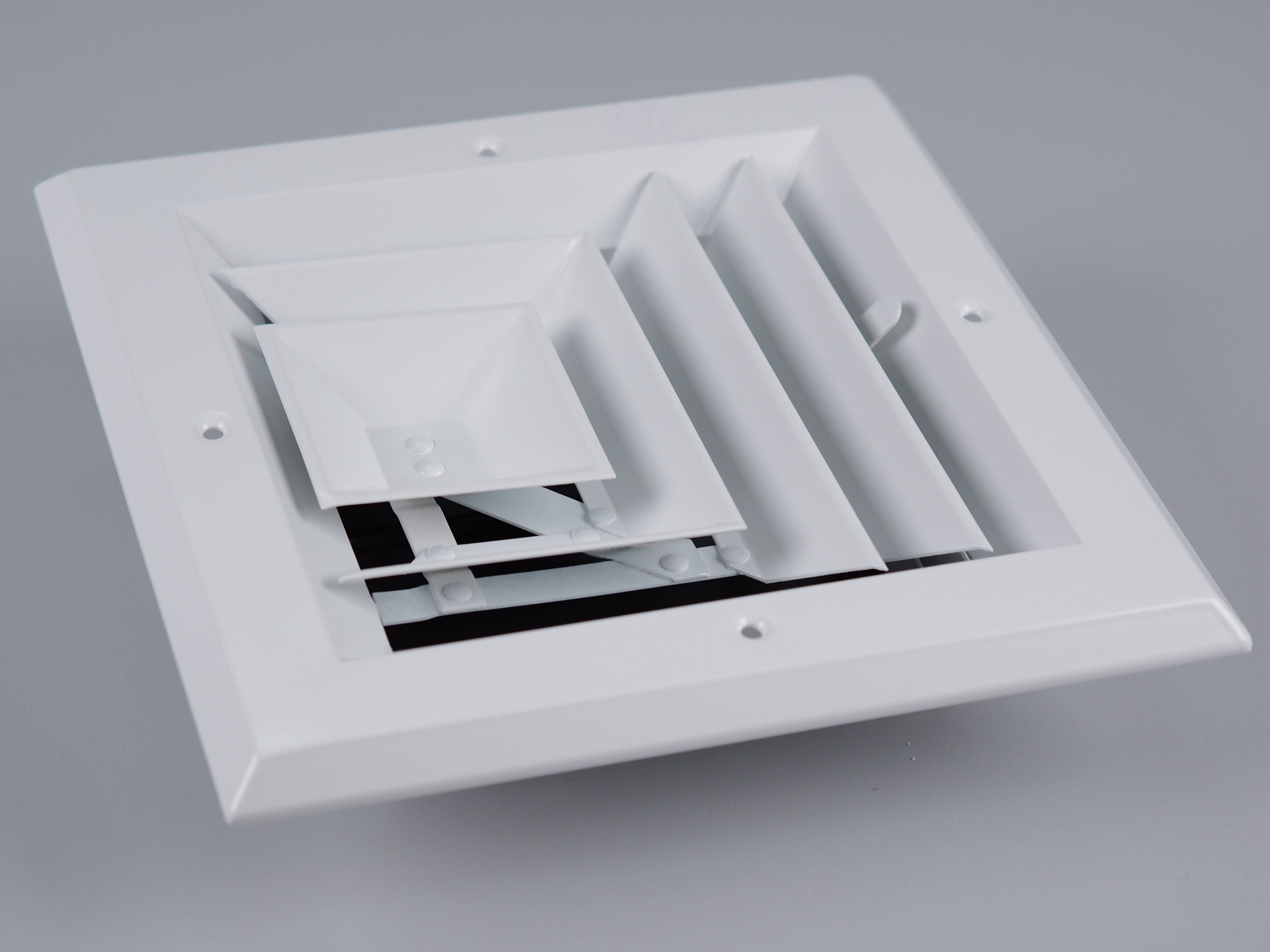 slide 3 of 6, RELIABILT 6-in x 6-in 3-way Aluminum Sidewall/Ceiling Diffuser in White, 1 ct