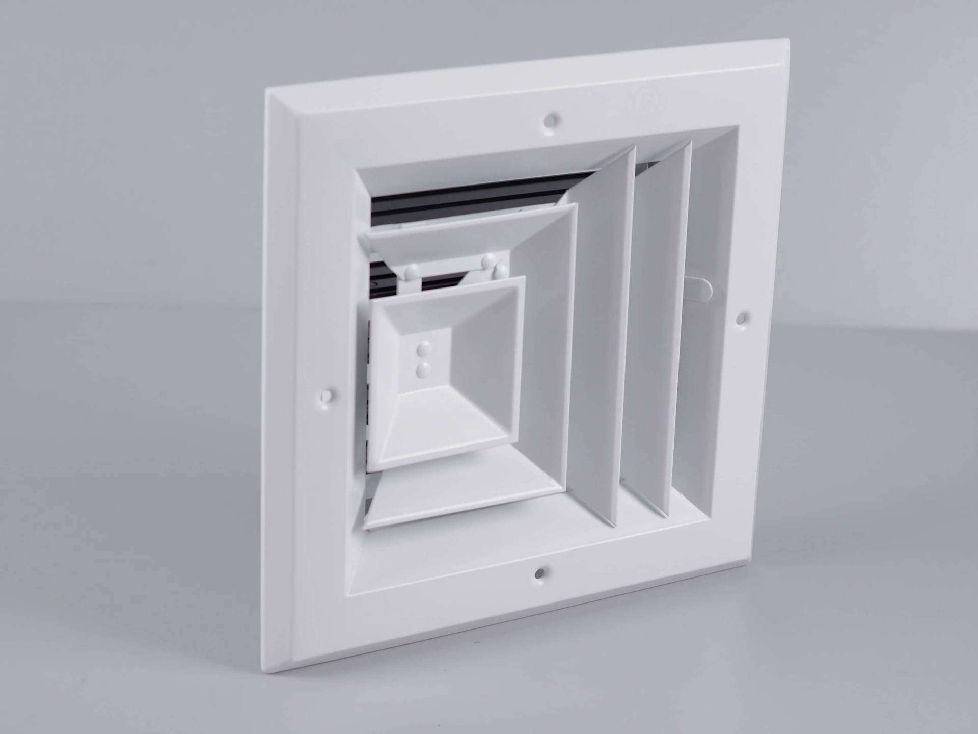 slide 4 of 6, RELIABILT 6-in x 6-in 3-way Aluminum Sidewall/Ceiling Diffuser in White, 1 ct