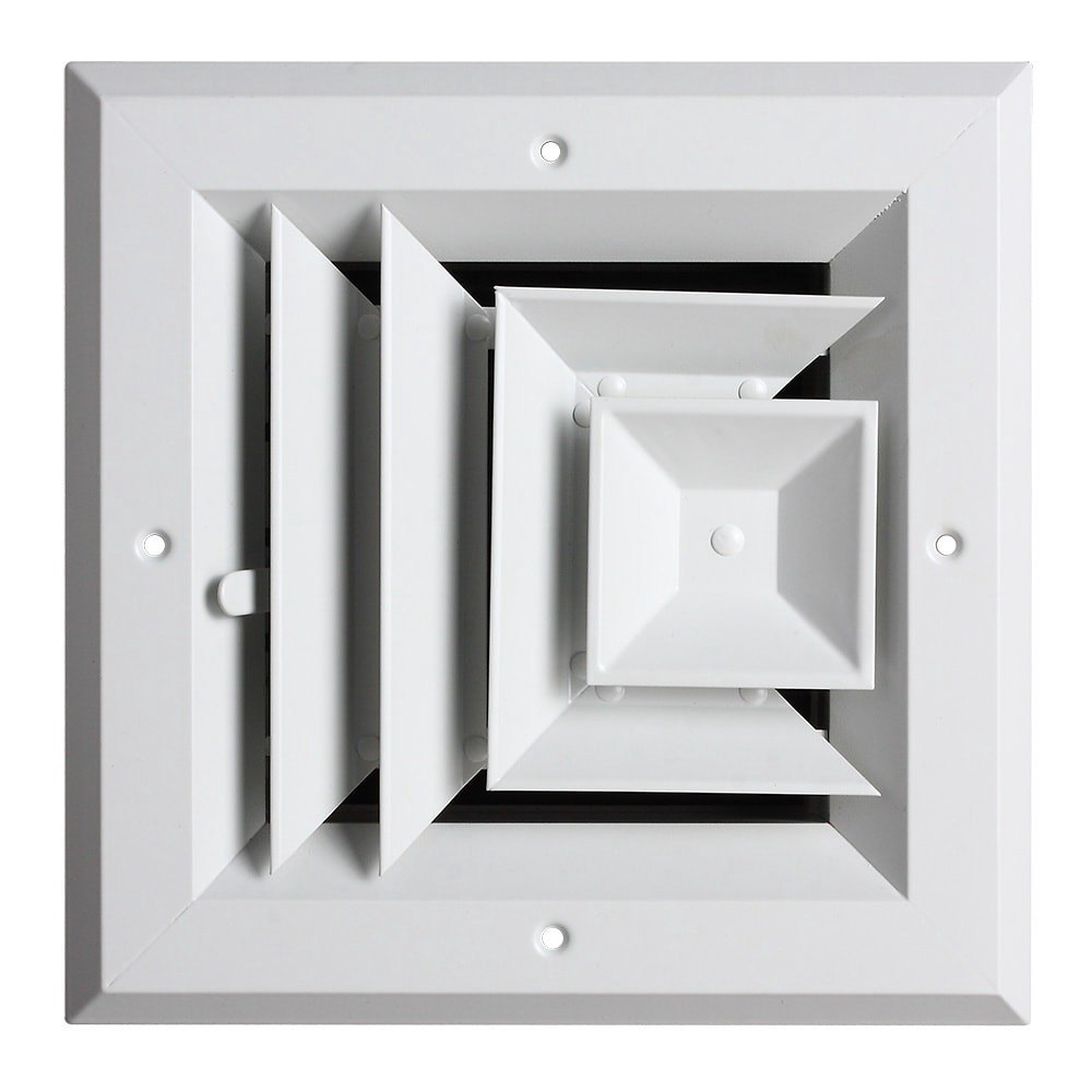 slide 1 of 6, RELIABILT 6-in x 6-in 3-way Aluminum Sidewall/Ceiling Diffuser in White, 1 ct