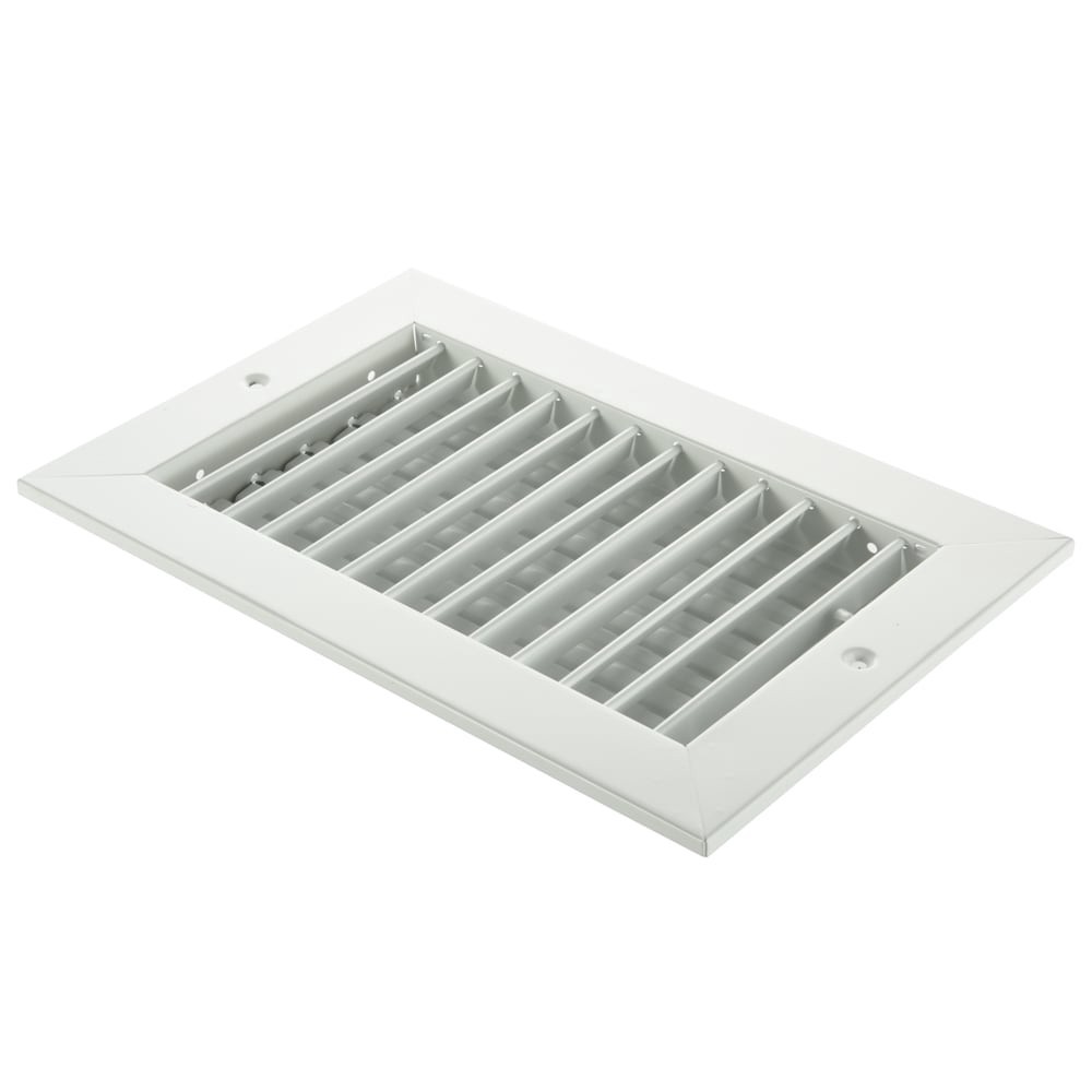 slide 4 of 6, RELIABILT 10-in x 6-in Adjustable Steel White Sidewall/Ceiling Register, 1 ct