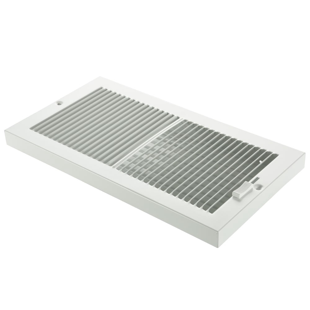 slide 4 of 6, RELIABILT 12-in x 6-in 2-way Steel White Baseboard register ( Outside Width- 13.25-in ), 1 ct
