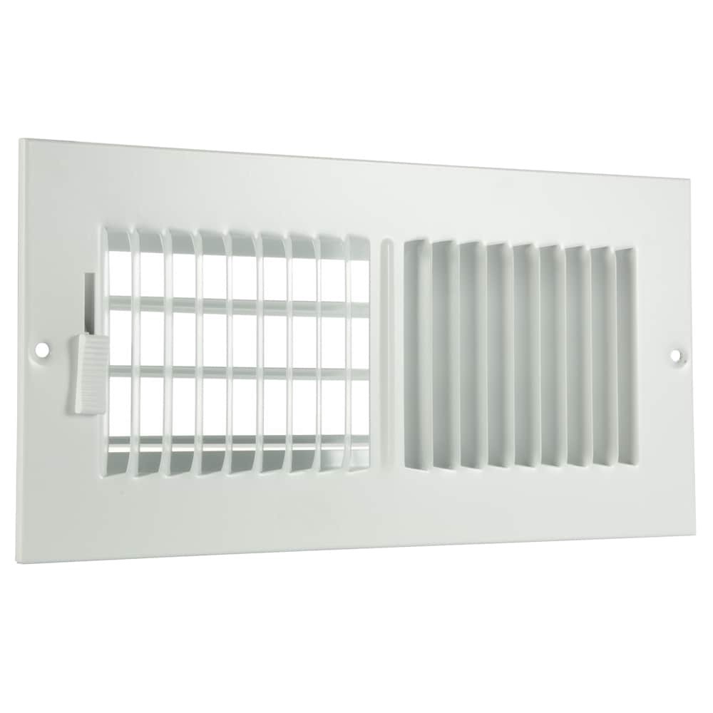 slide 2 of 6, RELIABILT 10-in x 4-in 2-way Steel White Sidewall/Ceiling Register, 1 ct