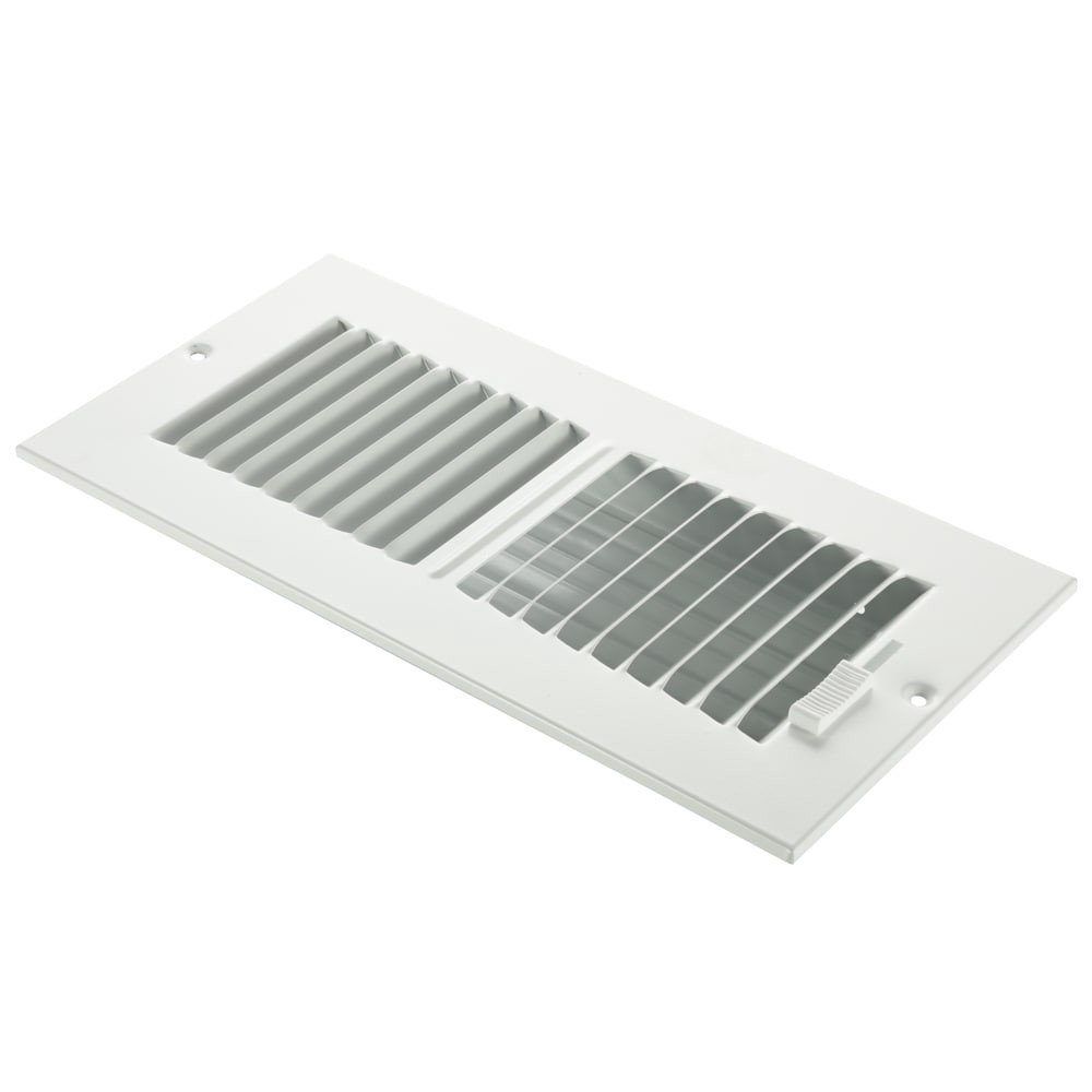 slide 3 of 6, RELIABILT 10-in x 4-in 2-way Steel White Sidewall/Ceiling Register, 1 ct