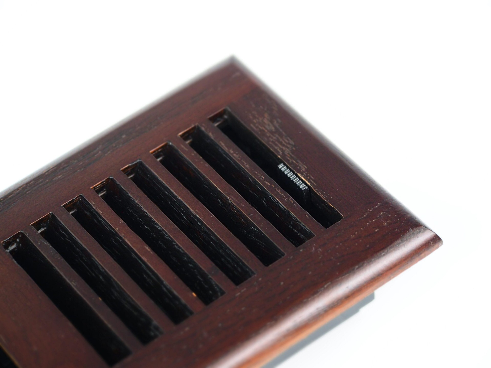 slide 3 of 6, allen + roth 4-in x 14-in 2-way Wood Dark Oak Floor Register, 1 ct