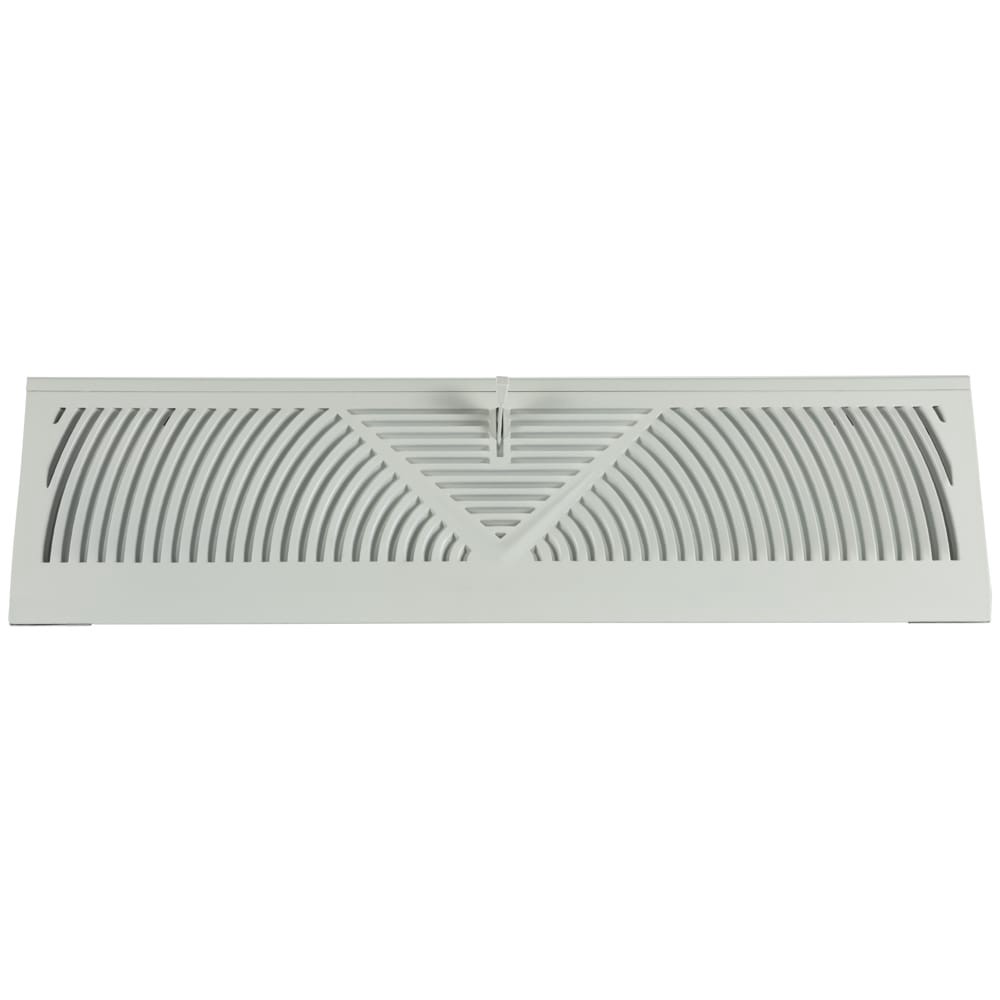 slide 3 of 6, RELIABILT 2-1/2-in x 15-in 180-degrees Steel White Baseboard diffuser ( Outside Width- 18-in ), 1 ct
