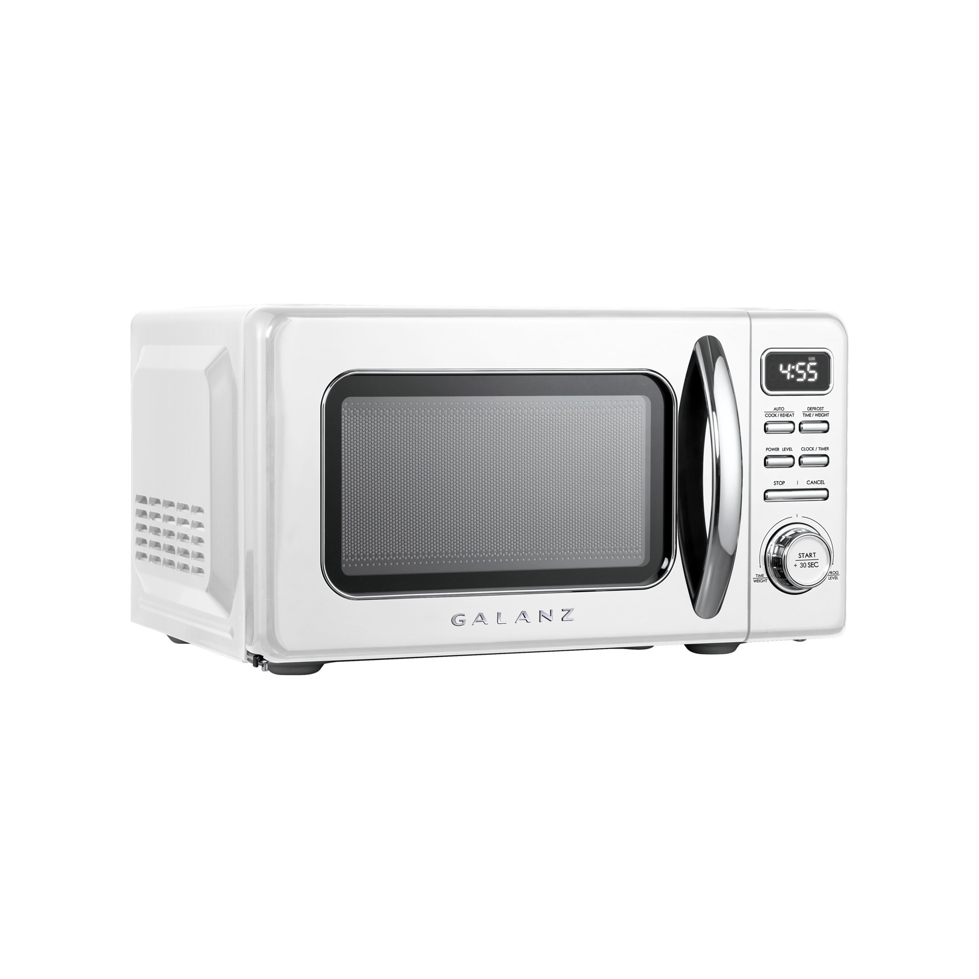 slide 4 of 4, Galanz Retro microwave design 0.7-cu ft 700 -Watt Countertop Microwave ( White ), 1 ct