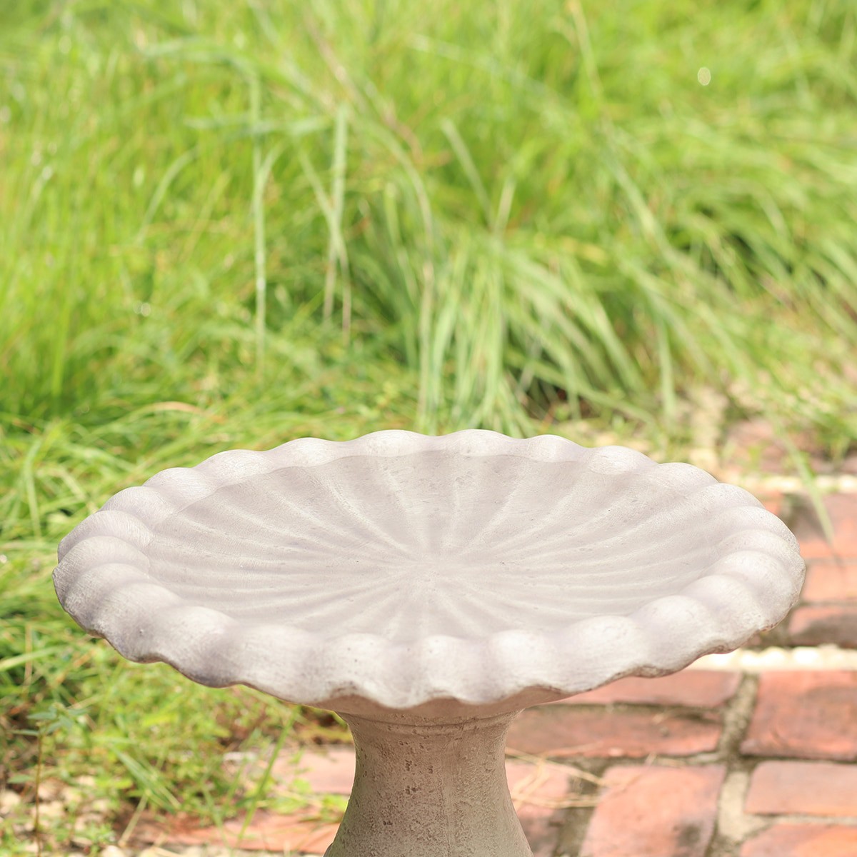 slide 5 of 6, Style Selections Leaf 20-in H White Plastic Complete birdbath, 1 ct