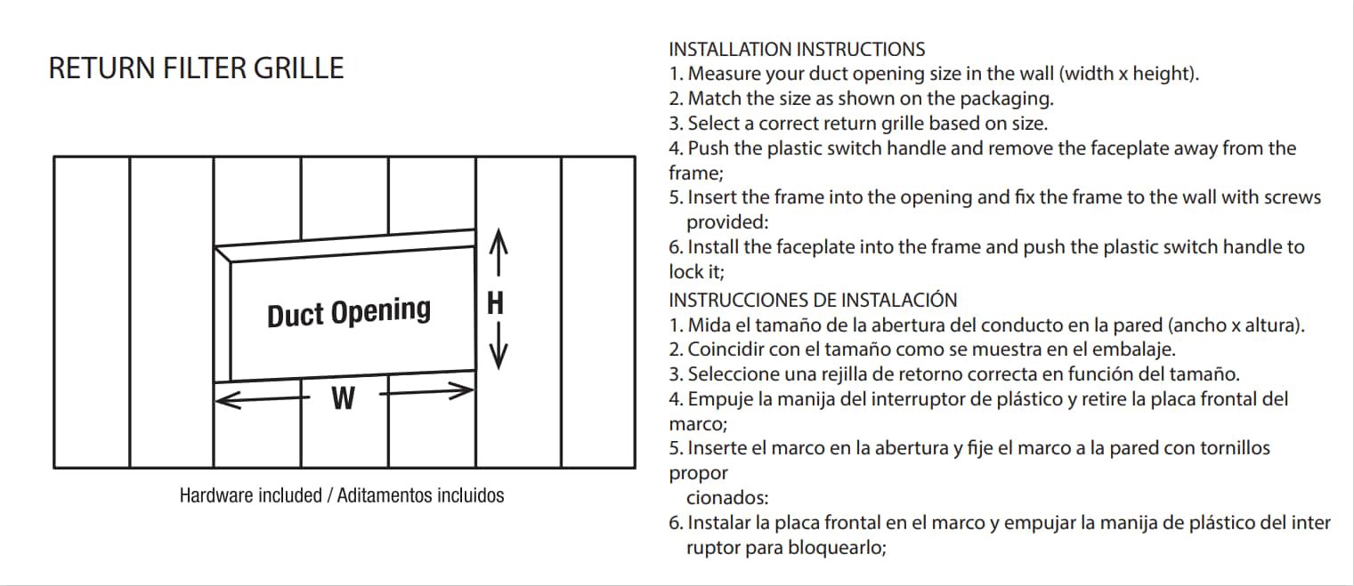 slide 2 of 6, RELIABILT 25-in x 14-in Steel White Sidewall/Ceiling Filter grille, 1 ct