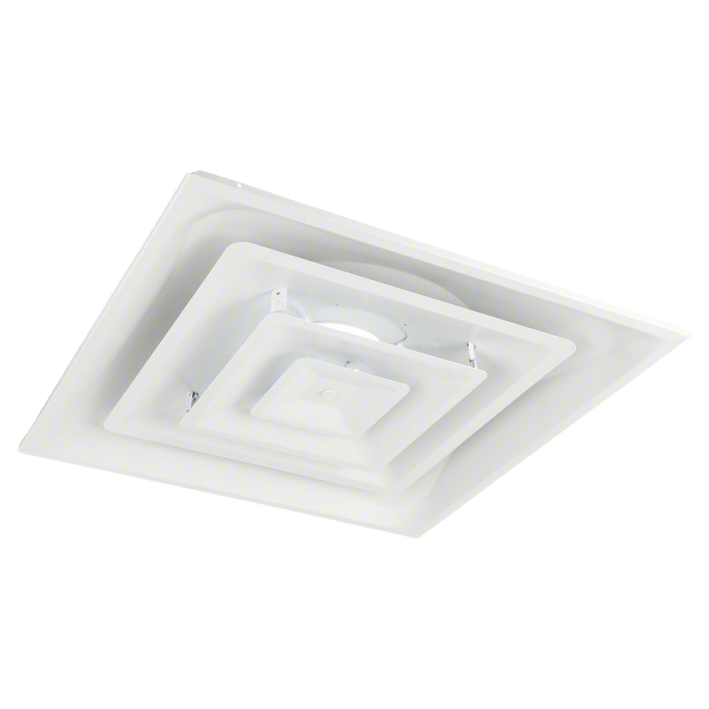 slide 3 of 6, RELIABILT 24-in x 24-in 3-cone Steel Ceiling Diffuser in White, 1 ct