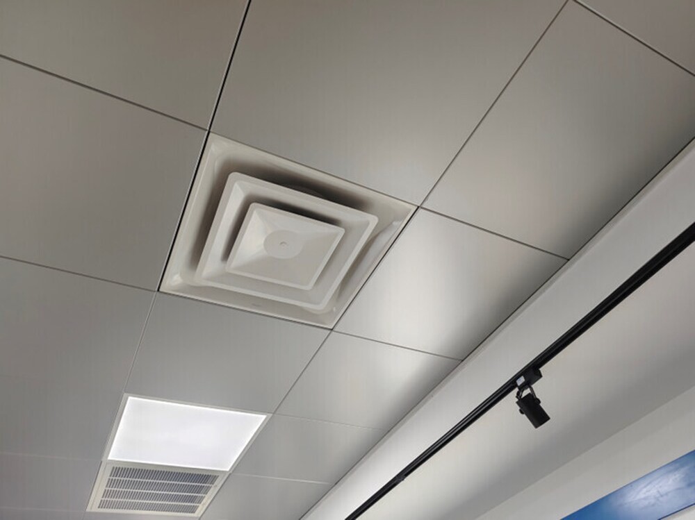 slide 5 of 6, RELIABILT 24-in x 24-in 3-cone Steel Ceiling Diffuser in White, 1 ct