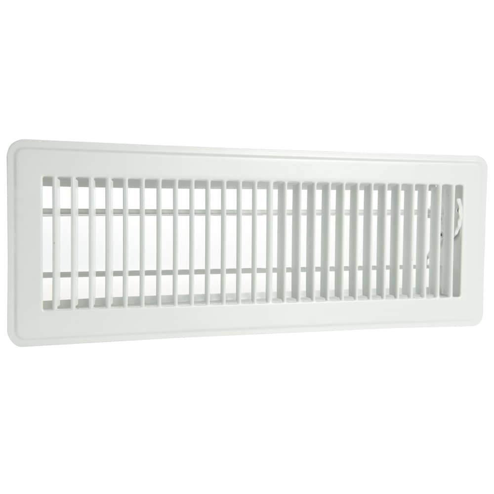 slide 2 of 6, RELIABILT 4-in x 14-in Steel White Floor Register, 1 ct