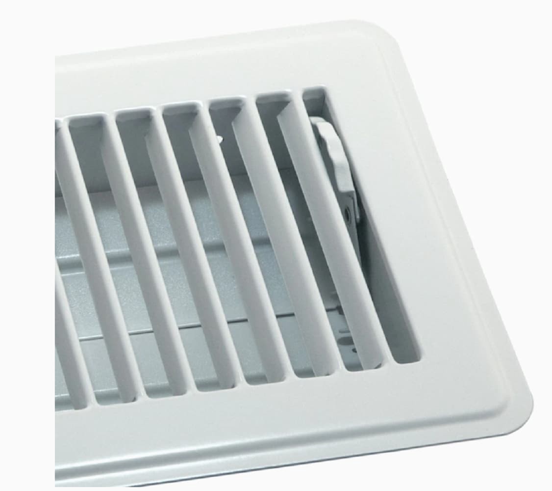 slide 6 of 6, RELIABILT 4-in x 14-in Steel White Floor Register, 1 ct