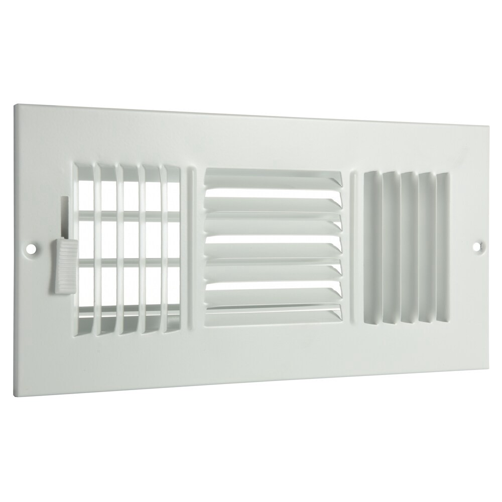 slide 2 of 6, RELIABILT 10-in x 4-in 3-way Steel White Sidewall/Ceiling Register, 1 ct