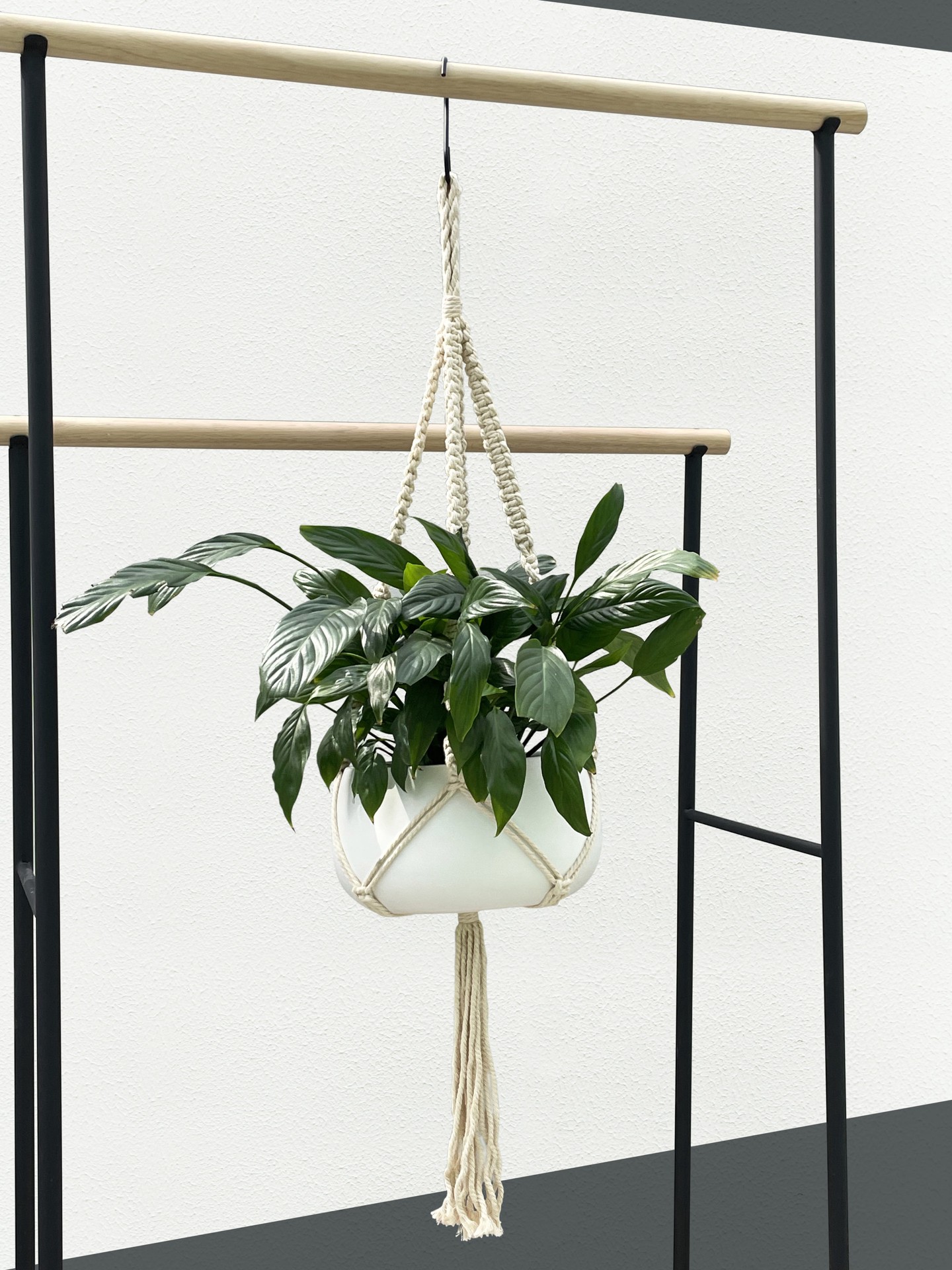 slide 5 of 5, allen + roth 43-in White Macrame Plant hook(s), 1 ct