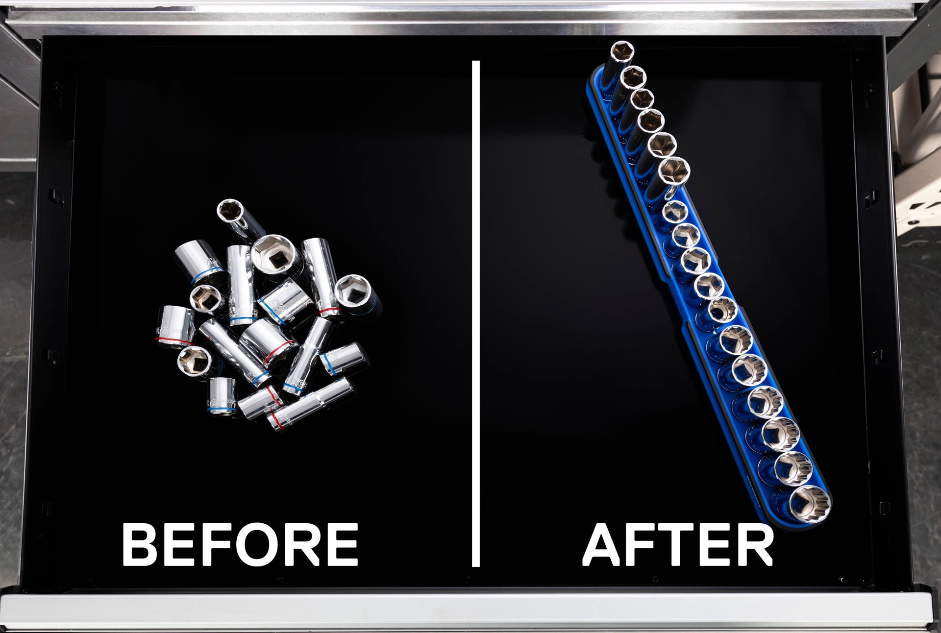 slide 6 of 6, Kobalt Rubber-coated, magnetic steel Magnetic accessory One large socket organizer 18-inch, 1 ct