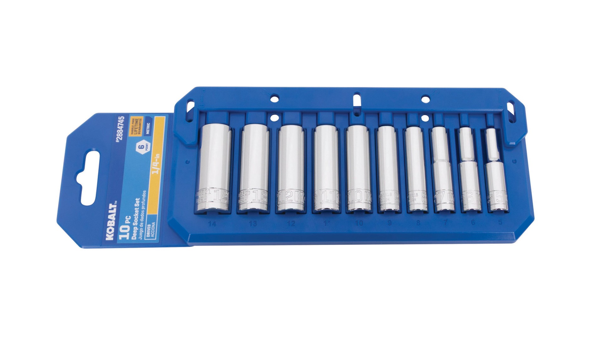 slide 4 of 6, Kobalt 1/4-in Drive Metric Deep Socket Set 10 -Pieces, 1 ct