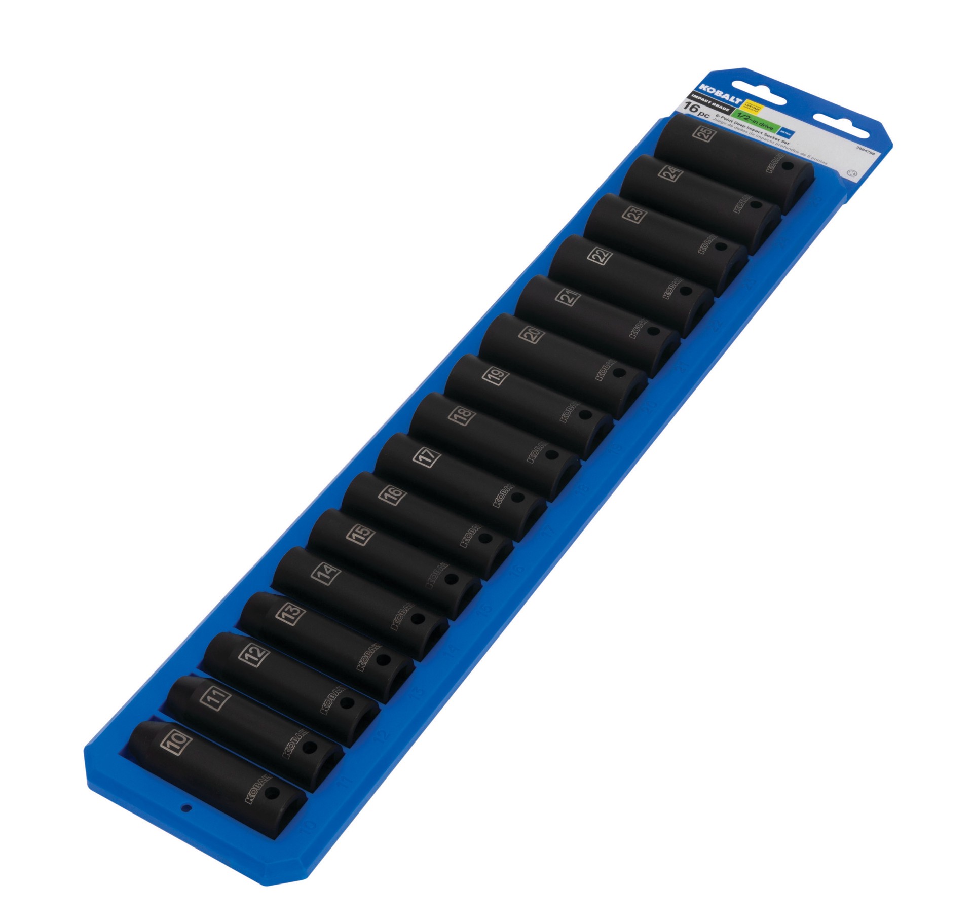 slide 6 of 6, Kobalt 16 -Piece Metric 1/2-in Drive Set 6-point Impact Socket Set, 1 ct