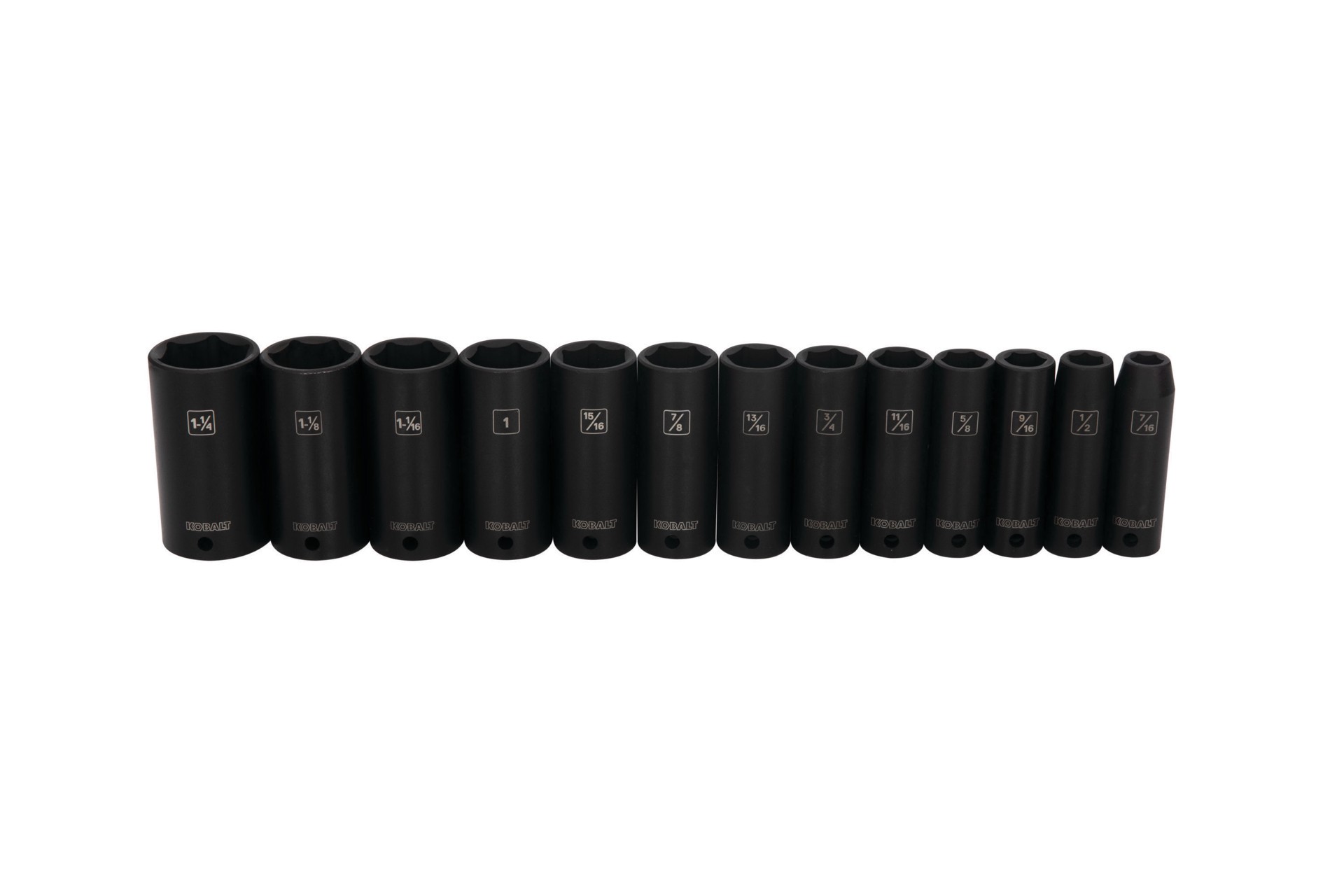 slide 5 of 6, Kobalt 13 -Piece Standard (SAE) 1/2-in Drive Set 6-point Impact Socket Set, 1 ct