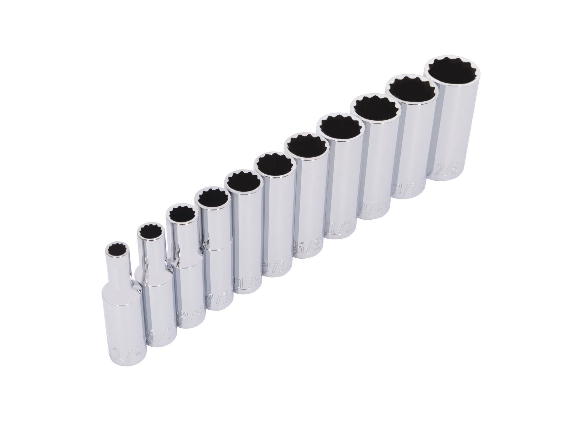 slide 4 of 6, Kobalt 3/8-in Drive Standard (SAE) Deep Socket Set 11 -Pieces, 1 ct