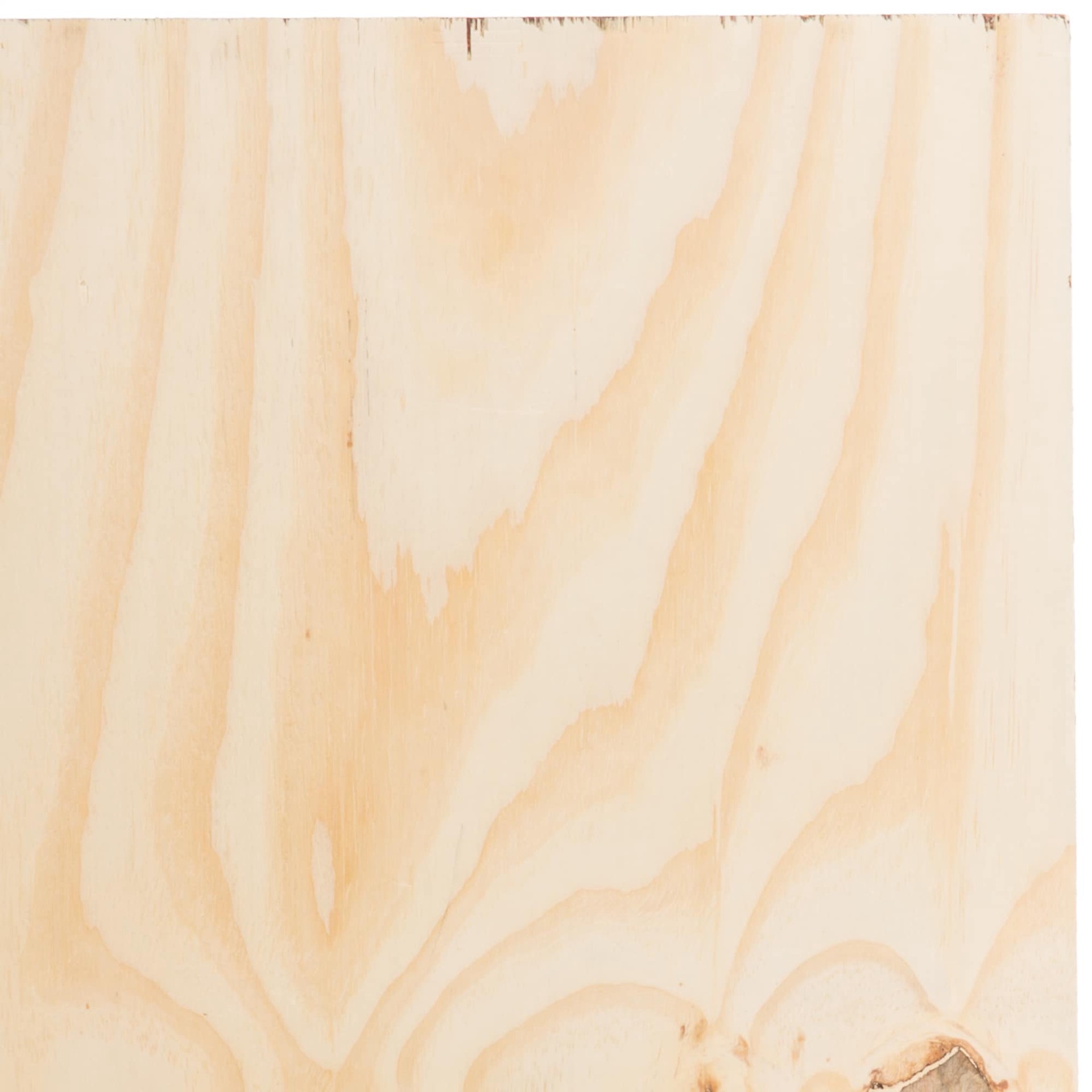 slide 4 of 6, 15/32-in x 4-ft x 4-ft Pine Sanded Plywood, 1 ct