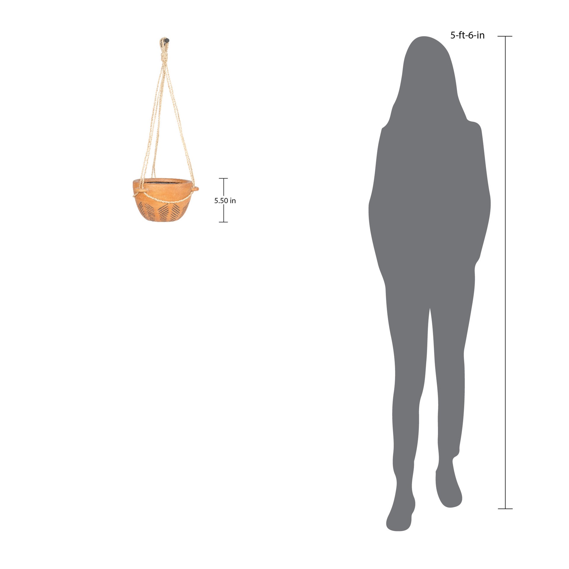 slide 5 of 6, allen + roth 5.0-in W x 6.5-in L Brown Mixed/Composite Indoor/Outdoor Hanging planter, 1 ct