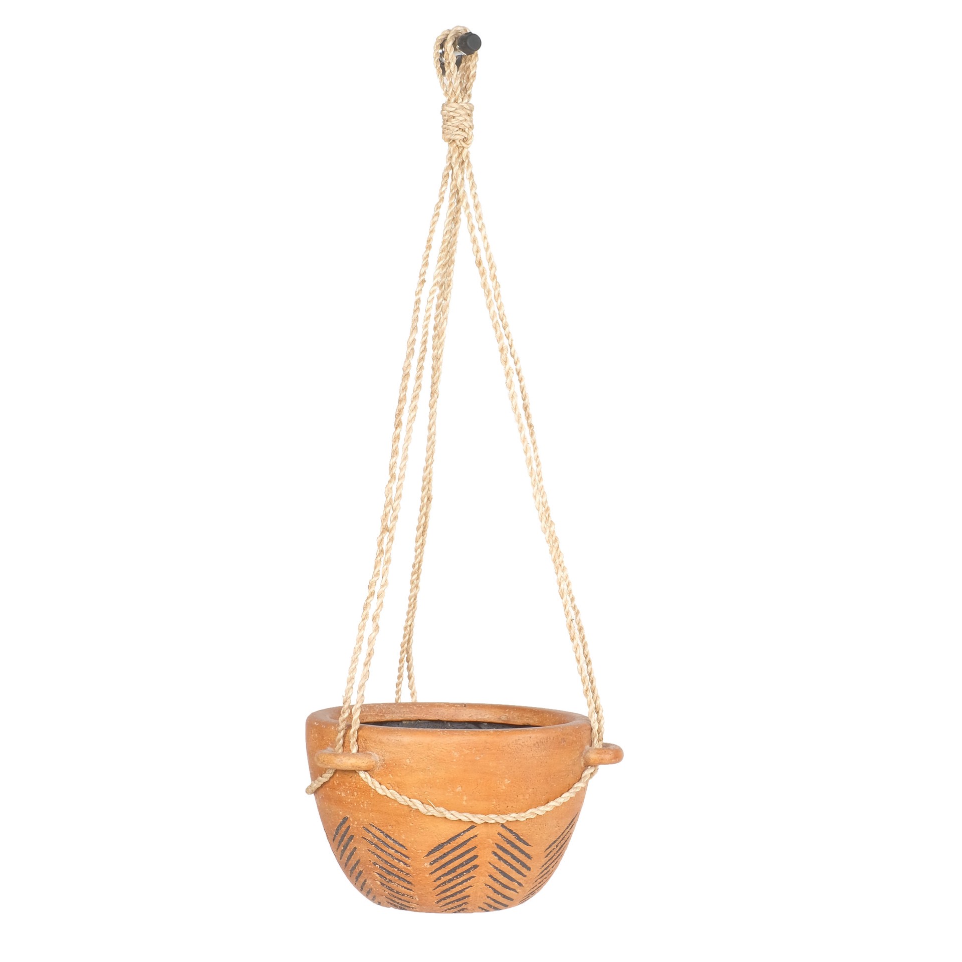 slide 1 of 6, allen + roth 5.0-in W x 6.5-in L Brown Mixed/Composite Indoor/Outdoor Hanging planter, 1 ct