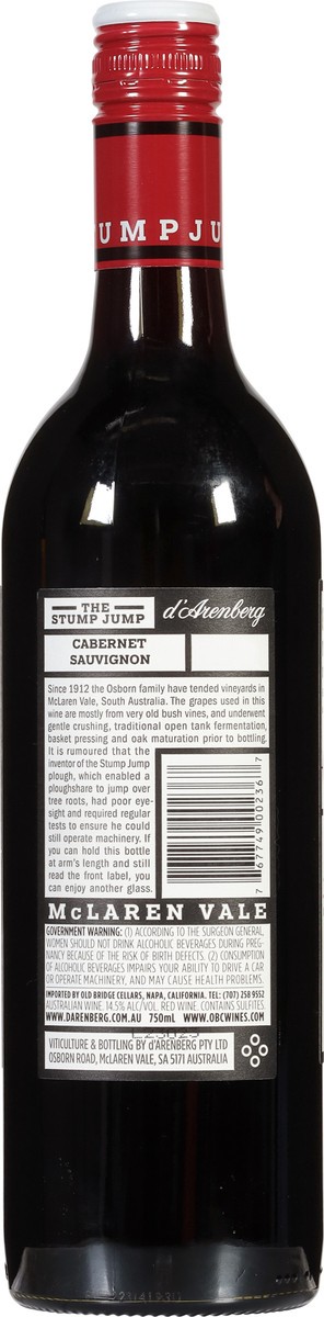 slide 12 of 12, d'Arenberg Cabernet Sauvignon 750 ml, 750 ml