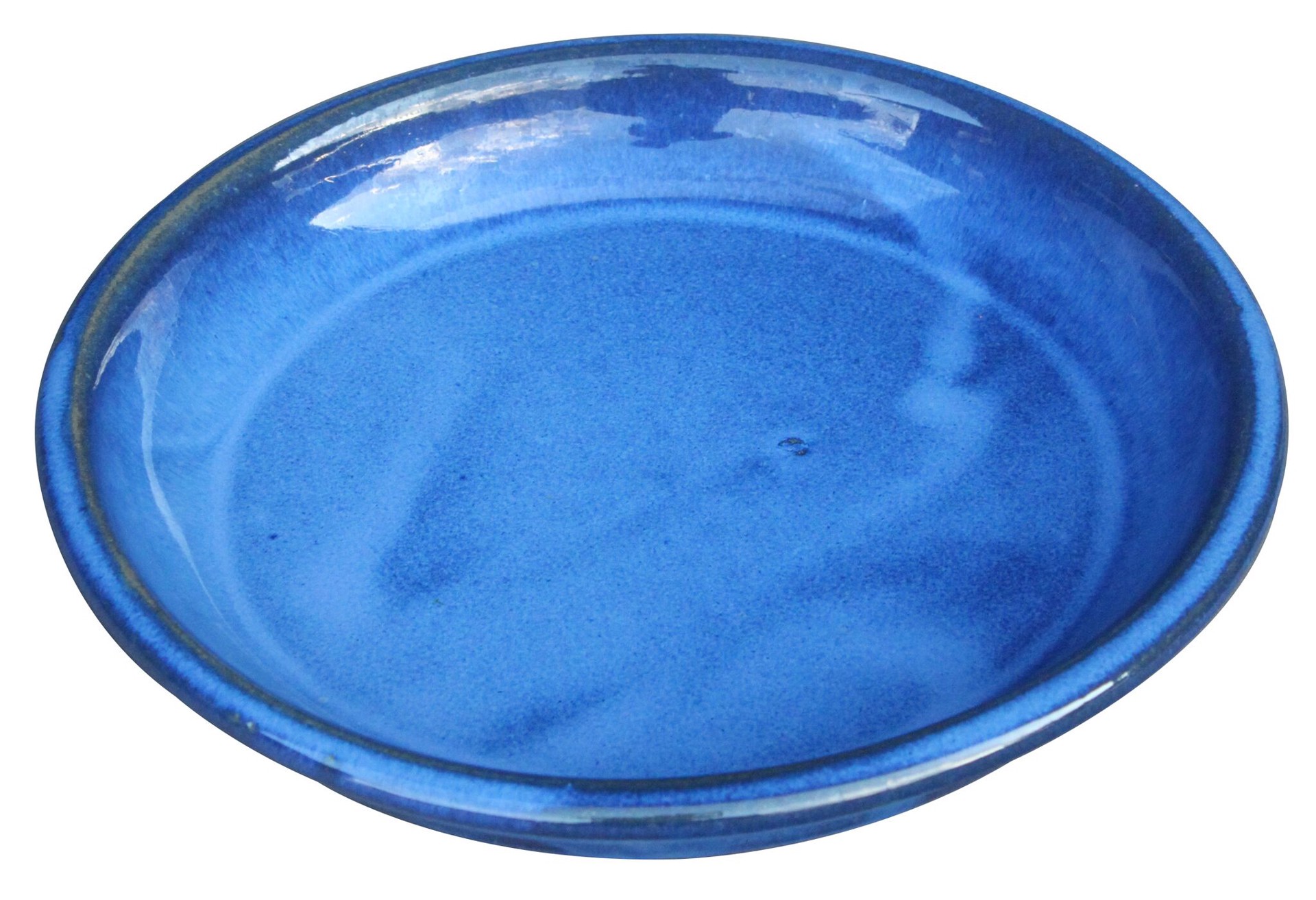 slide 2 of 5, allen + roth 11.6-in Blue Ceramic Plant Saucer, 1 ct