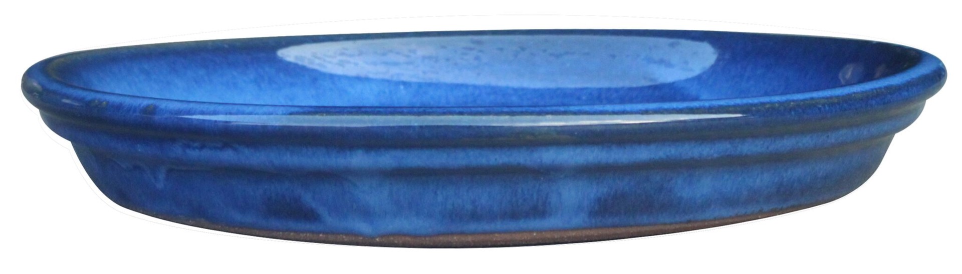 slide 3 of 5, allen + roth 11.6-in Blue Ceramic Plant Saucer, 1 ct