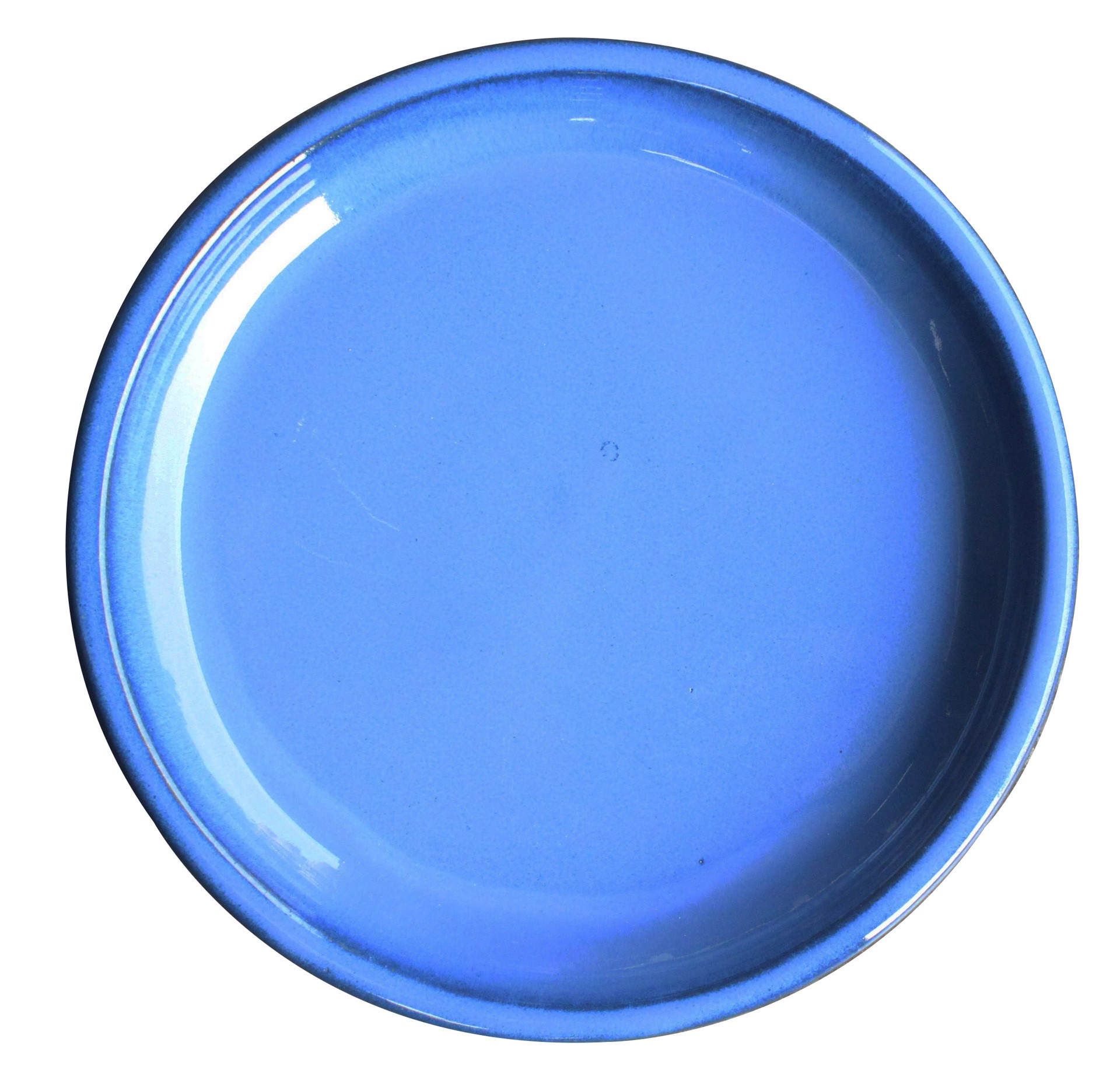 slide 1 of 5, allen + roth 11.6-in Blue Ceramic Plant Saucer, 1 ct