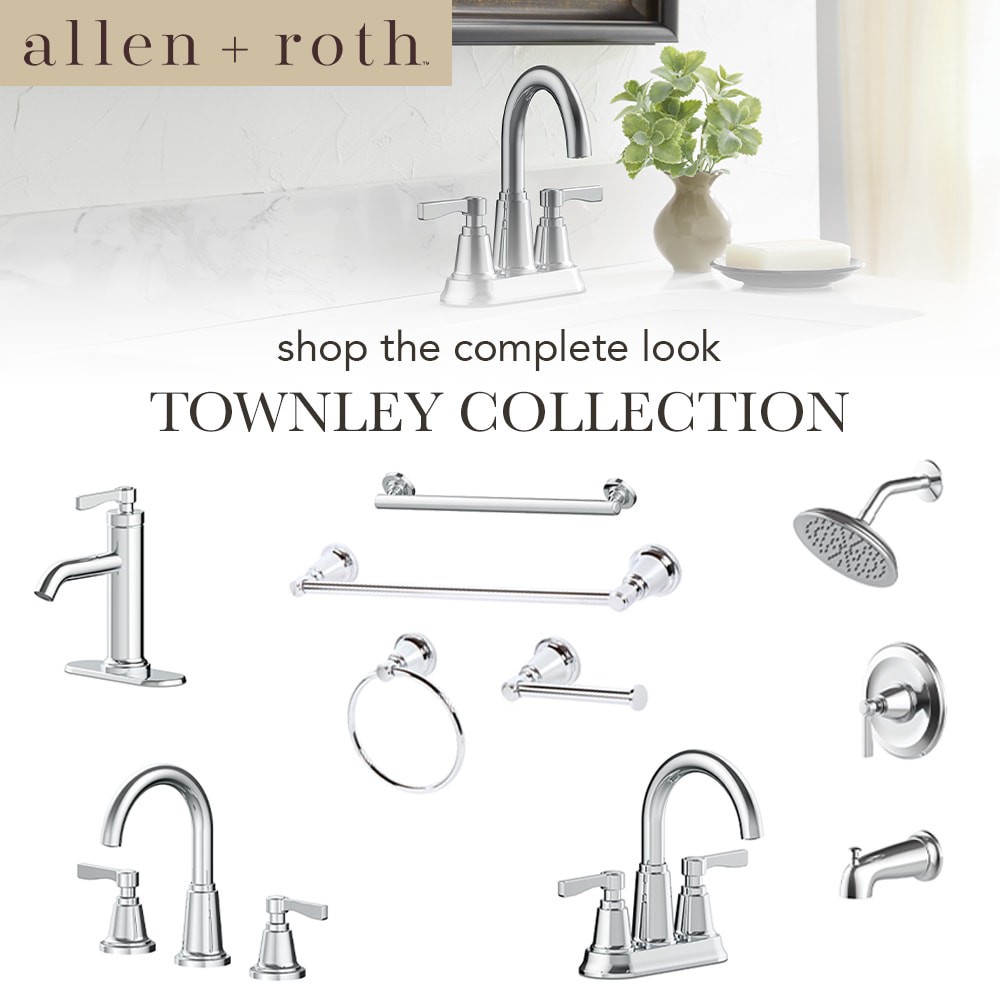 slide 2 of 6, allen + roth Townley Polished Chrome 1-handle 2.83-in Round Bathtub and shower Faucet (Single Function), 1 ct