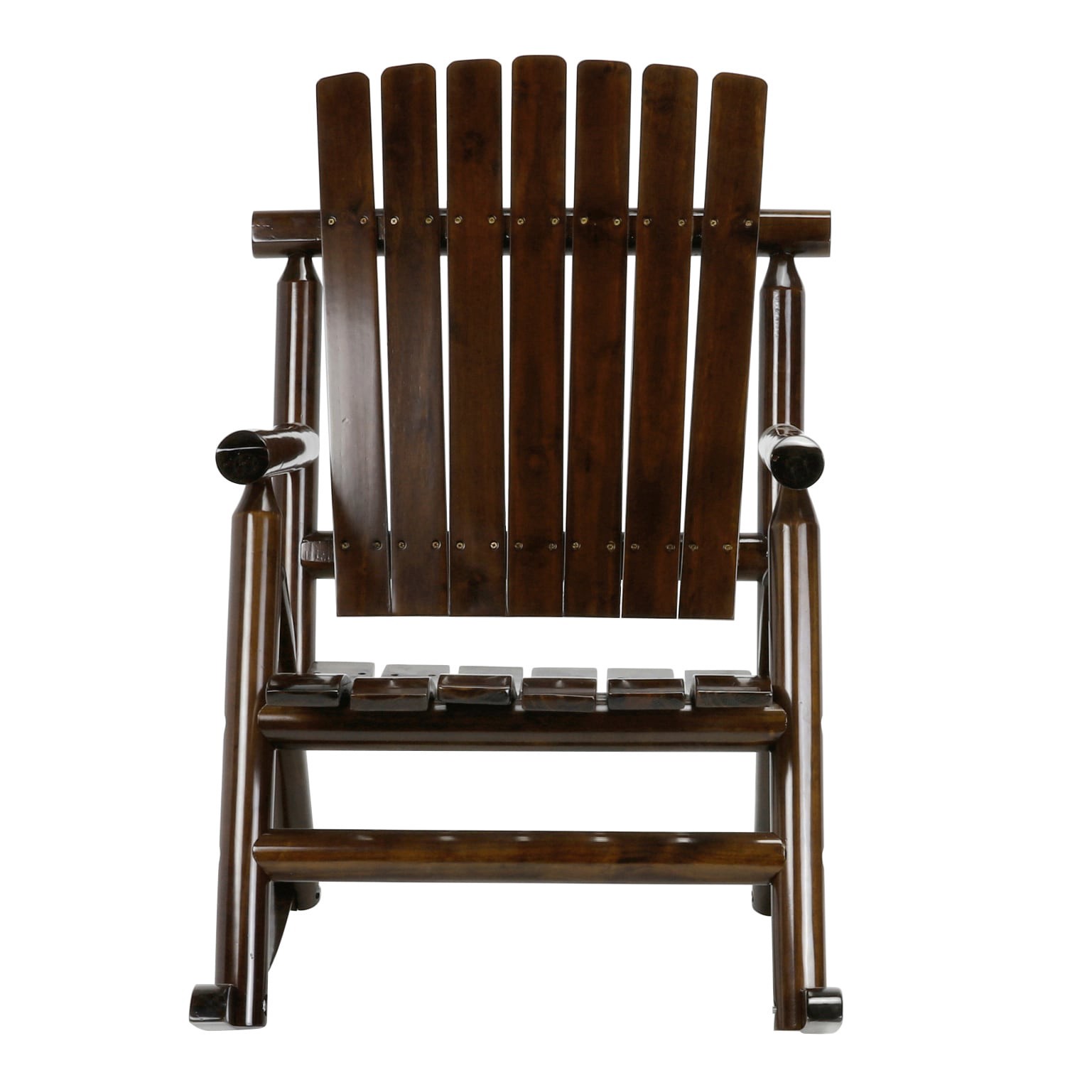 slide 3 of 6, Style Selections Joyful Days Dark Brown Wood Frame Rocking Chair with Slat Seat, 1 ct