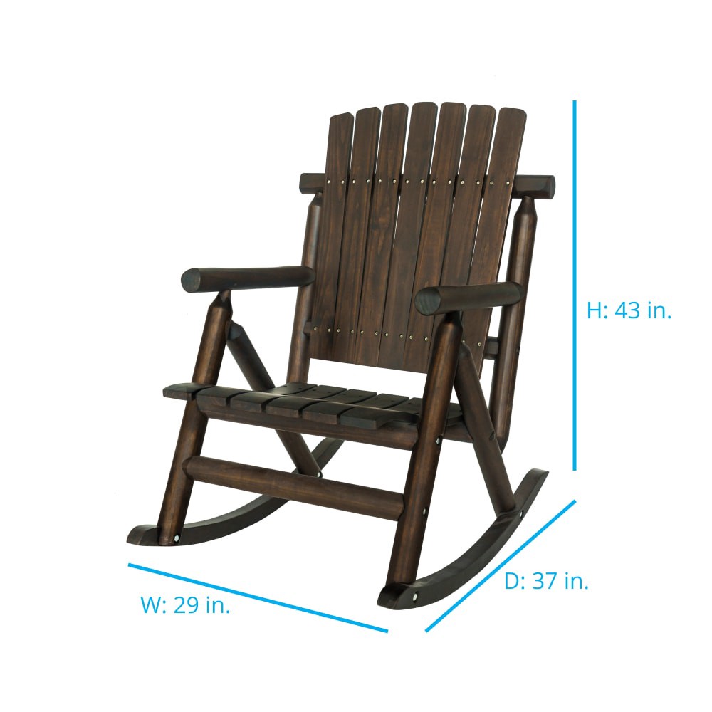 slide 6 of 6, Style Selections Joyful Days Dark Brown Wood Frame Rocking Chair with Slat Seat, 1 ct